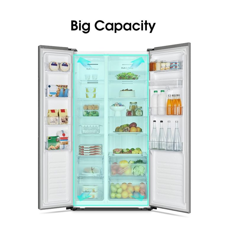 Hisense 514lt Stainless Steel Side By Side Fridge Freezer H670SIAWD